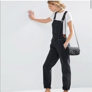 ASOS Denim Overalls in Washed Black Size US size 10